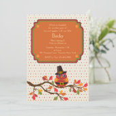 感謝祭のフクロウの招待状 招待状 (スタンド正面)