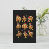 感謝祭のフットボール選手クォーターバックT 招待状 (スタンド正面)