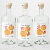 感謝祭のフレンドリーカボチャのスパイスラテ リキュールボトルラベル (ボトル)