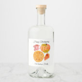 感謝祭のフレンドリーカボチャのスパイスラテ リキュールボトルラベル (正面)