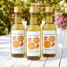 感謝祭のフレンドリーカボチャのスパイスラテ ワインラベル