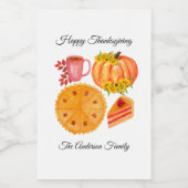 感謝祭のフレンドリーカボチャのスパイスラテ ワインラベル (シングルラベル)