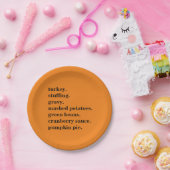 感謝祭のフードディナーリストパーソナライズされた ペーパープレート (パーティー)