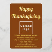 感謝祭のブラウンビジネスブランド 箔シーズンカード (正面)