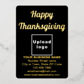 感謝祭のブラックビジネスブランド 箔シーズンカード (正面)