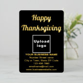 感謝祭のブラックビジネスブランド 箔シーズンカード (立ち正面)