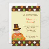 感謝祭のベビーのカボチャ5x7誕生日の招待状 招待状 (正面/裏面)