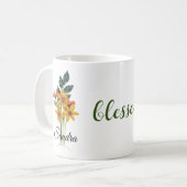 感謝祭のペーパークイリングの秋の花 コーヒーマグカップ (正面左)