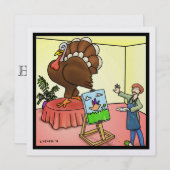 感謝祭のホリデーカード 招待状 (正面/裏面)