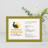 感謝祭のポトラックオレンジグリーンターキーディナー 招待状 (スタンド正面)