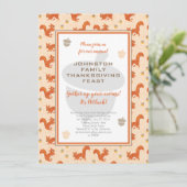 感謝祭のポトラックディナーリスとどんぐり 招待状 (スタンド正面)