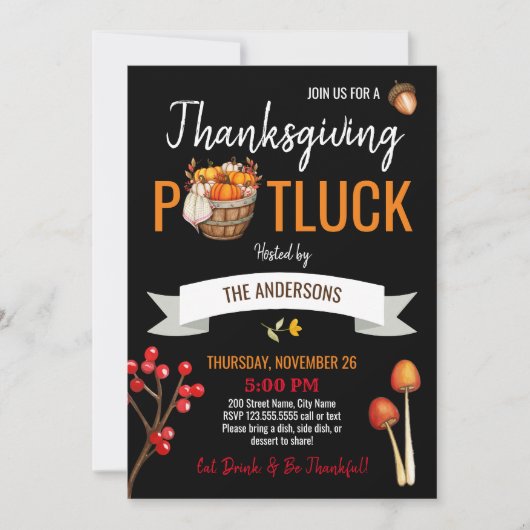 感謝祭のポトラック 招待状 (正面)