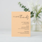 感謝祭のメニュー インビテーションポストカード (スタンド正面)