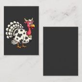 感謝祭のユーモア、牛の頭の七面鳥、面白い秋の家族 ノートカード (正面/裏面)