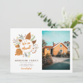 感謝祭のリース　新住所の写真 招待状 (スタンド正面)