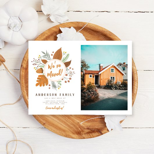 感謝祭のリース　新住所の写真 招待状