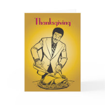 感謝祭のレトロのヴィンテージを切り分けているトルコの人