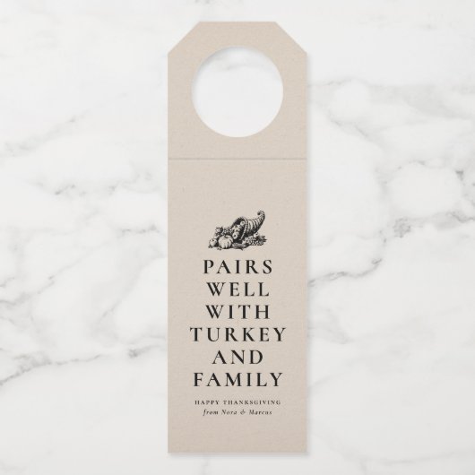 感謝祭のワおもしろいイン ボトルネックタグ (正面)