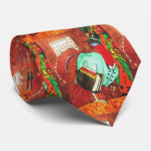 感謝祭の七面走鳥の首輪 ネクタイ (ロール)