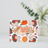 感謝祭の七面鳥とカボチャ シーズンポストカード (スタンド正面)