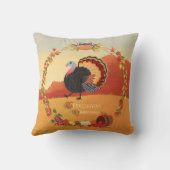 感謝祭の七面鳥と収穫 クッション (裏面)