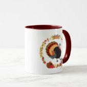 感謝祭の七面鳥と収穫 マグカップ (正面右)