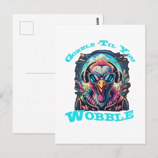 感謝祭の七面鳥のぐらつき ポストカード (正面/裏面)