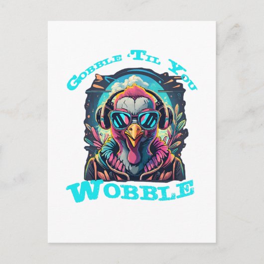 感謝祭の七面鳥のぐらつき ポストカード (正面)