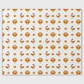 感謝祭の七面鳥のカエデ離れのパターン ラッピングペーパー (フラット)