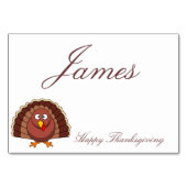 感謝祭の七面鳥のテーブルカード テーブルナンバー (裏面)