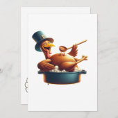 感謝祭の七面鳥のバスタ― 招待状 (正面/裏面)