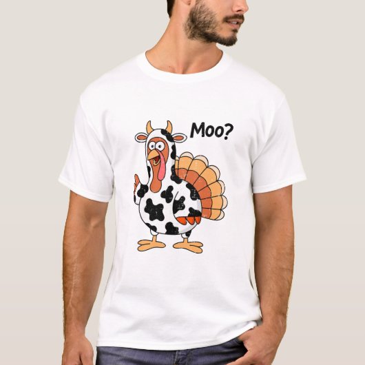 感謝祭の七面鳥のモー Tシャツ (正面)