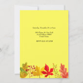 感謝祭の七面鳥の晩餐会 招待状 (裏面)