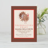 感謝祭の七面鳥の水色 招待状 (スタンド正面)