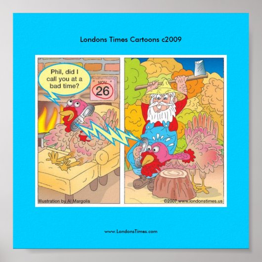 感謝祭の七面鳥の漫画のポスター ポスター (正面)