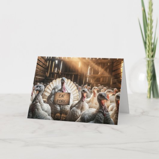 感謝祭の七面鳥の看板おもしろい カード (正面)