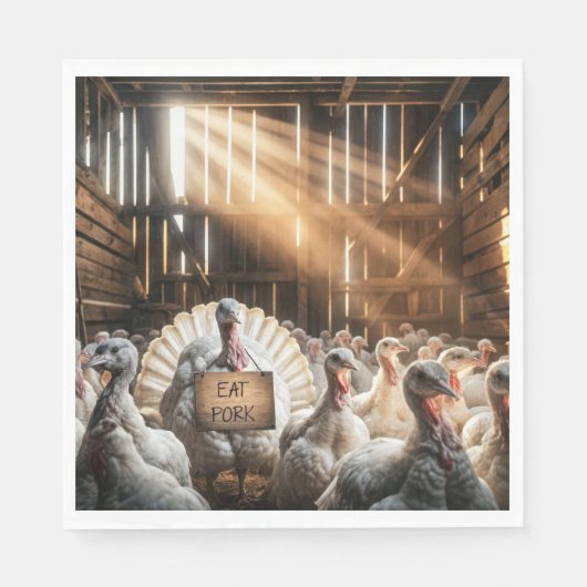 感謝祭の七面鳥の看板おもしろい スタンダードランチョンナプキン (正面)