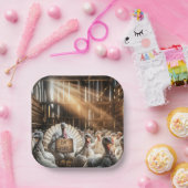 感謝祭の七面鳥の看板おもしろい ペーパープレート (パーティー)