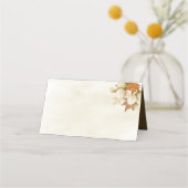 感謝祭の七面鳥の緑の葉葉 プレイスカード (裏面)