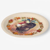 感謝祭の七面鳥の願い ペーパープレート (アングル)