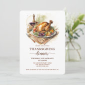 感謝祭の七面鳥の食事 秋 感謝のパーティー 招待状 (スタンド正面)
