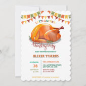 感謝祭の七面鳥の饗宴ベイビーシャワーを集めよう 招待状 (正面)