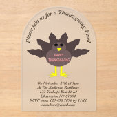 感謝祭の七面鳥カスタム アクリル招待状 (正面)