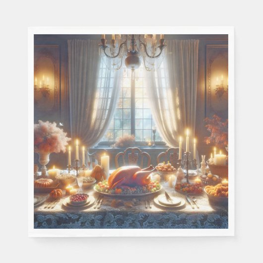 感謝祭の七面鳥センターピース スタンダードランチョンナプキン (正面)