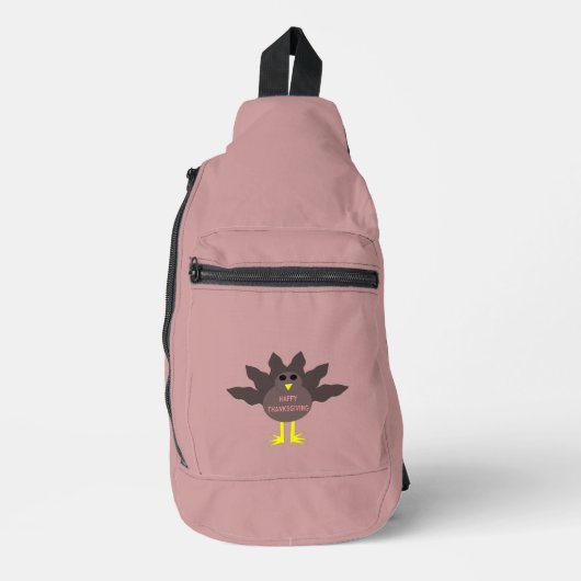 感謝祭の七面鳥パターン（の模様が）ある スリングバッグ (正面)