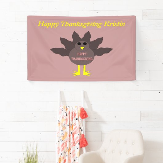 感謝祭の七面鳥パーソナライズされた旗 横断幕 (インサイチュ)