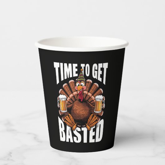 感謝祭の七面鳥ビールを飲む時間 紙コップ (正面)