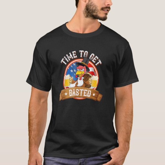 感謝祭の七面鳥ビールを飲む時間 Tシャツ (正面)