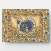 感謝祭の七面鳥ユニコーン，フォークアートファンタジーバード フォトプラーク (正面)