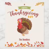 感謝祭の七面鳥ワインラベル ワインラベル (シングルラベル)